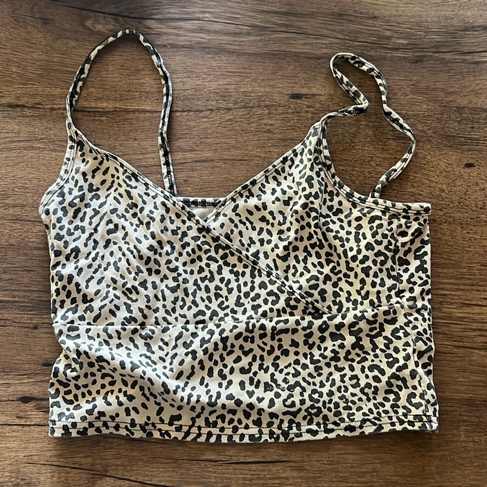 a cheetah print crop top